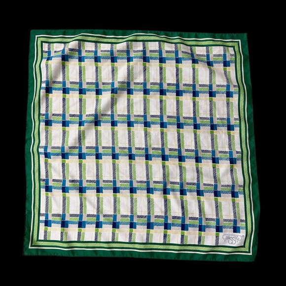 Vintage Italian Scarf Head Wrap Miss Ty Made in Italy Green St Patricks Day 80s - Picture 3 of 9